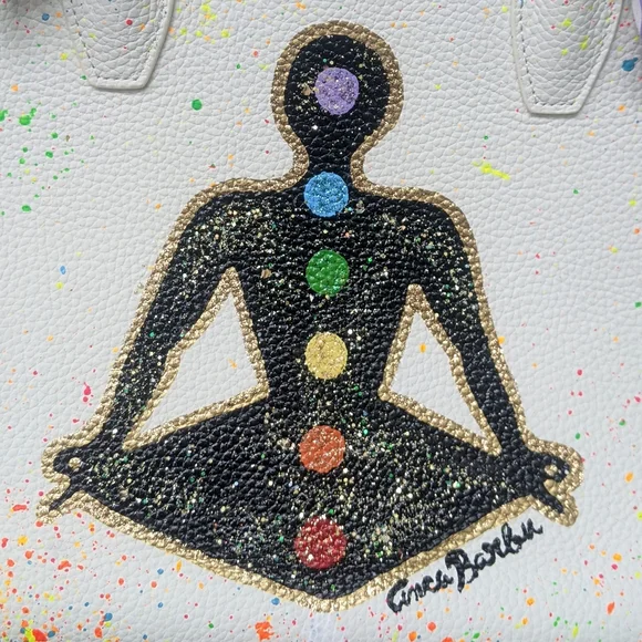 Anca Barbu Sophia Chakras Bright NWOT Handbag Purse Bag Top Handle - Picture 6 of 16